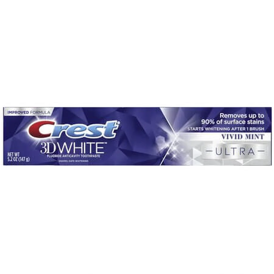 3D White Vivid Mint Ultra Whitening-tandpasta, 147 g, Crest