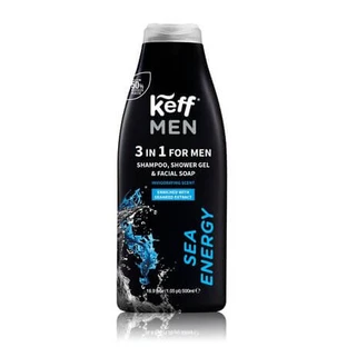 Sea Energy Gel doccia, shampoo e detergente viso 3 in 1, 500 ml, Keff Men