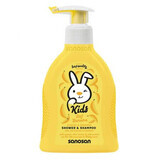 2 in 1 shower gel and shampoo with banana flavour, 200 ml, Sanosan