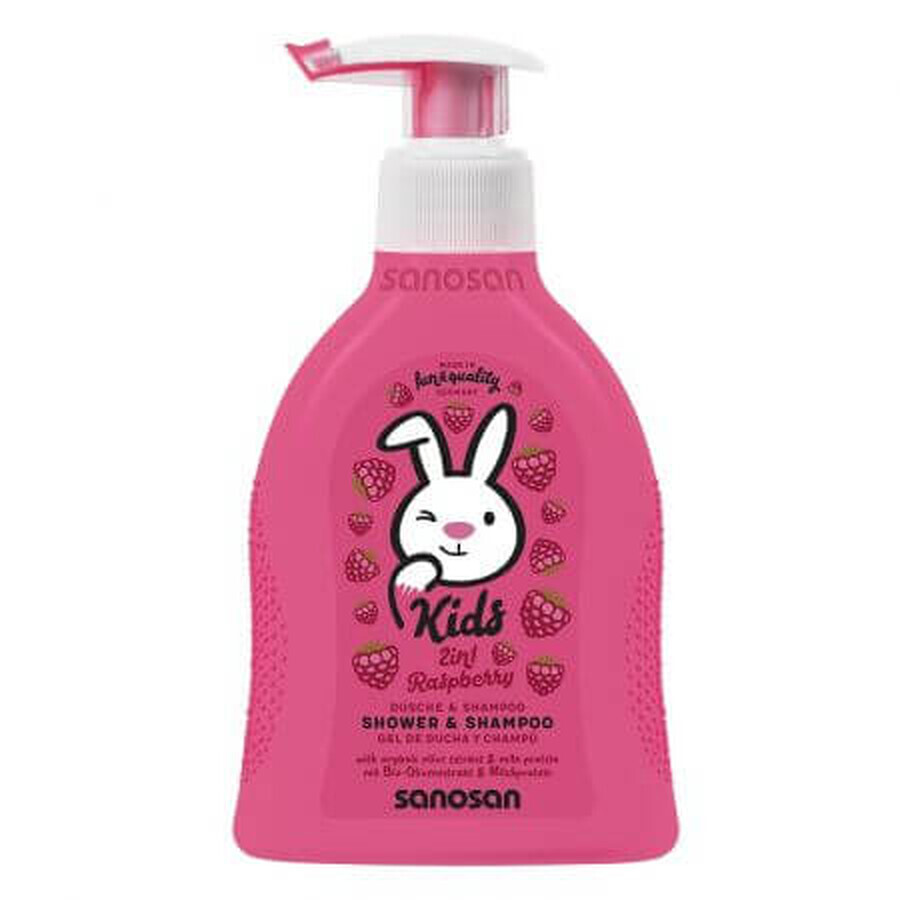 Gel douche et shampooing parfumés à la framboise, 200 ml, Sanosan