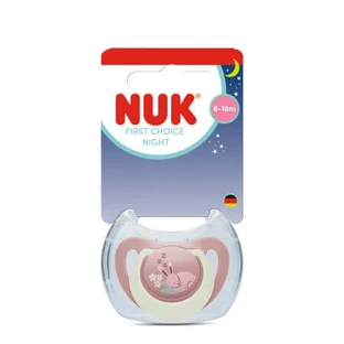 First Choice Nachtfopspeen, roze, konijntje, 6–18 maanden, 1 stuk