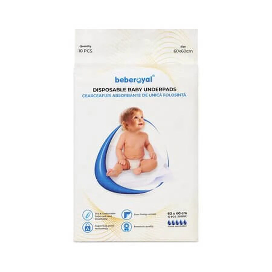 Fundas desechables con reverso autoadhesivo, 60 x 60 cm, 10 unidades, Beberoyal