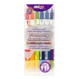 Markeerstiften met twee punten die van kleur veranderen, 10 kleuren, set van 6, Strigo