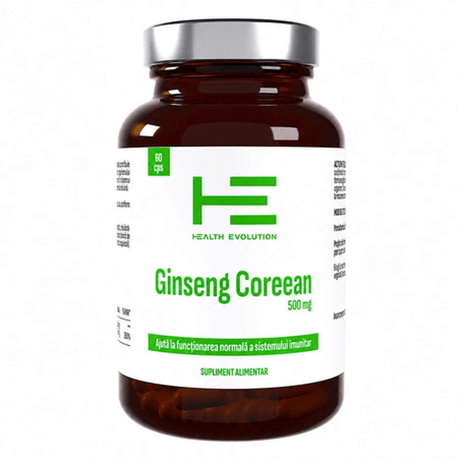 Koreaanse ginseng 500 mg, 60 capsules, Health Evolution