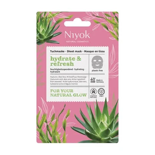 Maschera viso in tessuto idratante e rinfrescante, 10 ml, Niyok