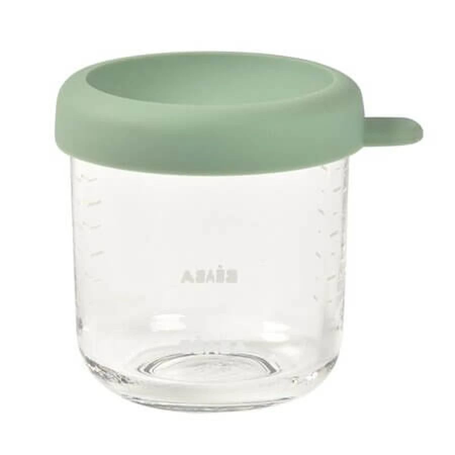Recipiente de cristal hermético, verde salvia, 250 ml, Beaba