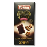 Pure chocolade met 72% cacao en Arabica-koffie, 100 g, Torras
