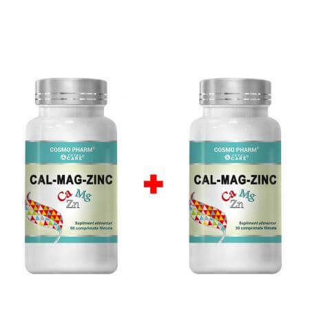 Confezione Cal Mag Zinc, 90+30 compresse rivestite con film, Cosmopharm