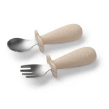 Spoon and Fork Set, Beige, 12 months+, Babyono