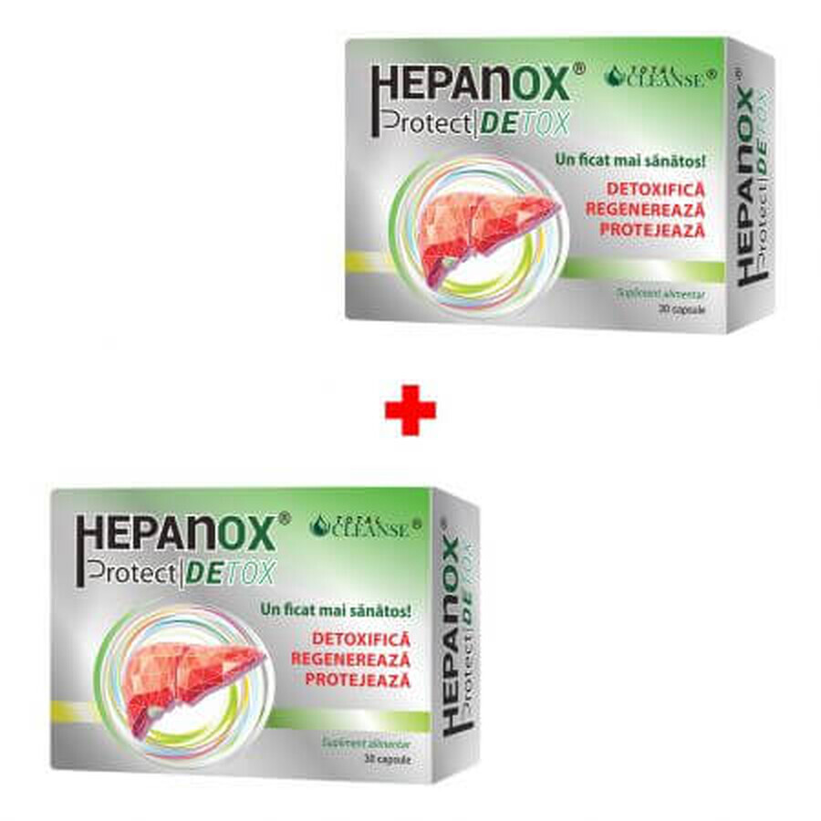 Pachet Hepanox Protect Detox, 30 capsule + 30 capsule, Cosmo Pharm