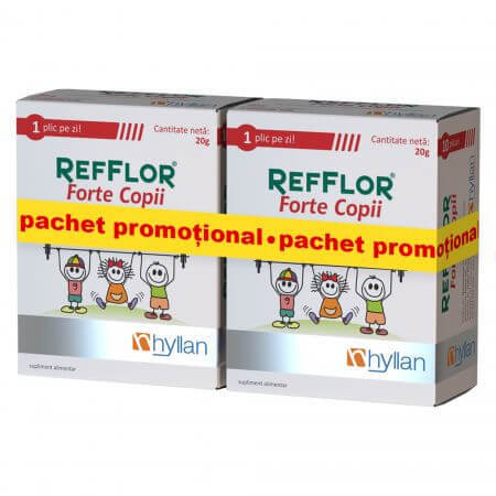 Pachet Promotional 1+1 Refflor Forte Copii, 2 x 10 plicuri, Hyllan