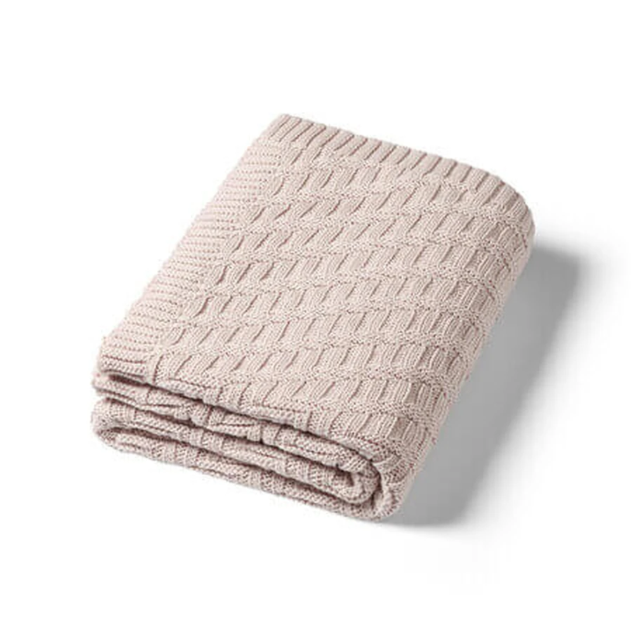 Couverture pour bébé en coton tricoté, 75 x 100 cm, beige, à partir de 0 mois, Babyono
