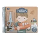Carte cu activitati pentru decupat, stickere si foarfeca incluse Jim, 3 ani+, Little Dutch