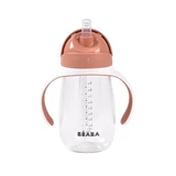 Vaso con pajita de Tritan, color terracota, a partir de los 8 meses, 300 ml, Beaba