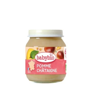 Biologische puree, appels en kastanjes, vanaf 6 maanden, 130 g, BabyBio