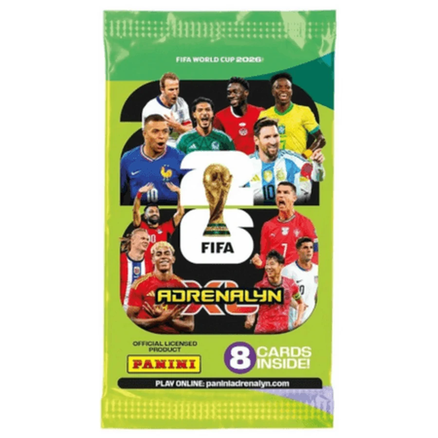 Confezione da 8 figurine + buono digitale, Coppa del Mondo FIFA Adrenalyn XL 2026, Panini