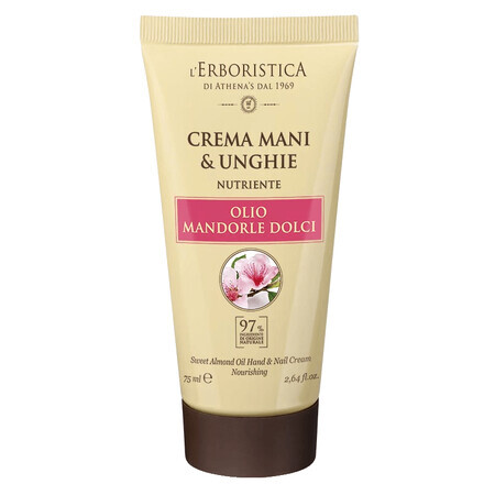 Hand- en nagelcrème met zoete amandelolie, 75 ml, L'Erboristica