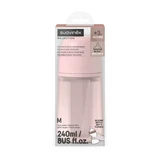Siliconen babyfles met SX PRo Soft-speen met gemiddelde doorstroming, Colour Essence, roze, vanaf 3 maanden, 240 ml, Evogen
