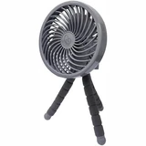Tragbarer Ventilator mit Schutzgitter und flexiblen Standfüßen, grau, Dreambaby