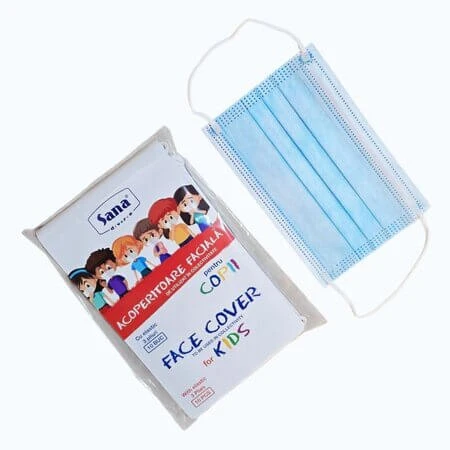 Kindermondkapje, blauw, set van 10, Sana