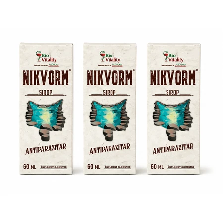 Lot économique de sirop Nikvorm : 3 flacons de 60 ml Bio Vitality
