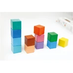 6er-Set würfelförmige Wachsmalstifte, Haku Yoka – Regenbogenfarben
