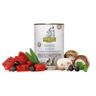 ISEGRIM, XS-XL, Caballo, comida húmeda para perros sin cereales y con una sola proteína (en salsa), 800 g