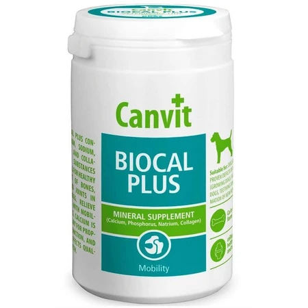 CANVIT Biocal Plus, XS-S, voedingssupplement voor gezonde gewrichten en botten bij honden, fles, 500 g