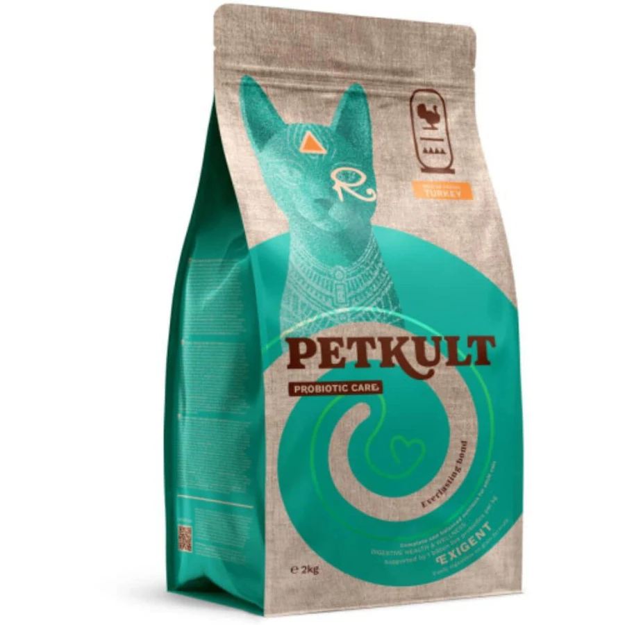 PETKULT Probiotic Care Exigent, Truthahn, Trockenfutter für Katzen, für wählerische Fresser, 2 kg