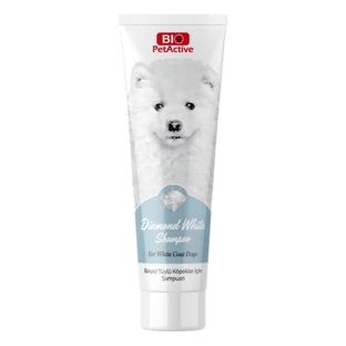 BIO PETACTIVE Diamond White, hondenshampoo, witte vacht, kokosnoot, fles, 250 ml