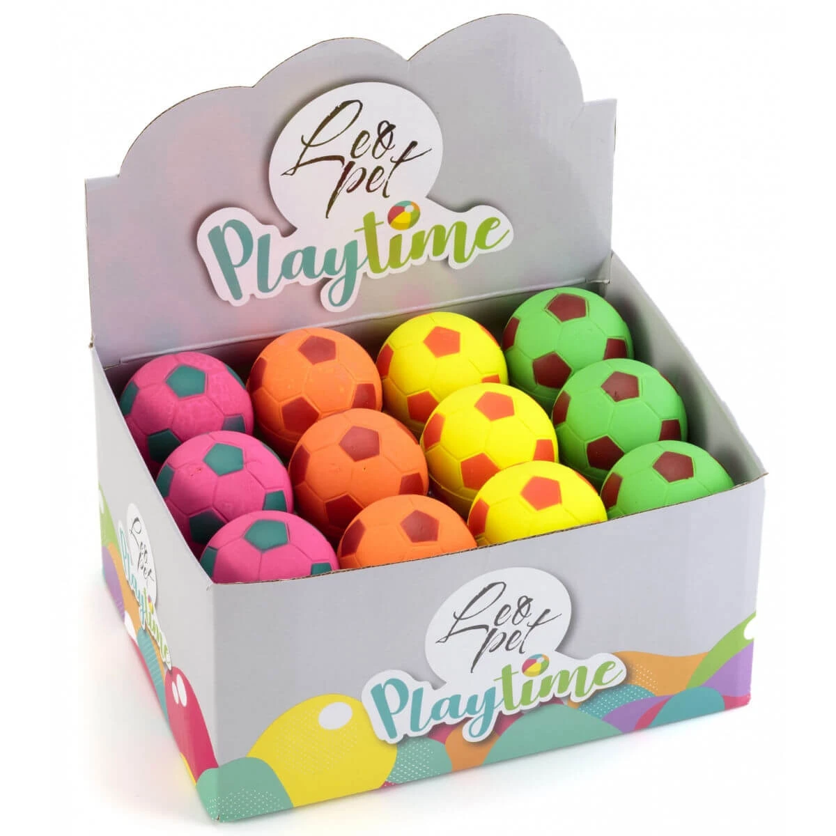 LEOPET voetbal, apporteerspeeltje voor honden, XS-L, rubber, lichaamsbeweging, diverse kleuren
