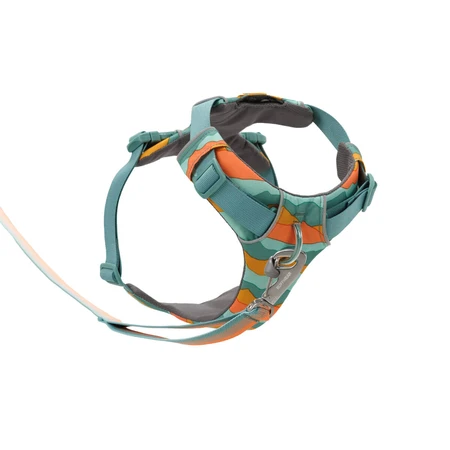 RUFFWEAR Front Rage Spring Mountains, Zweipunkt-Geschirr (Brust und Rücken) für das Hundetraining, verstellbar, reflektierend, grün und orange, L–XL (81–107 cm)
