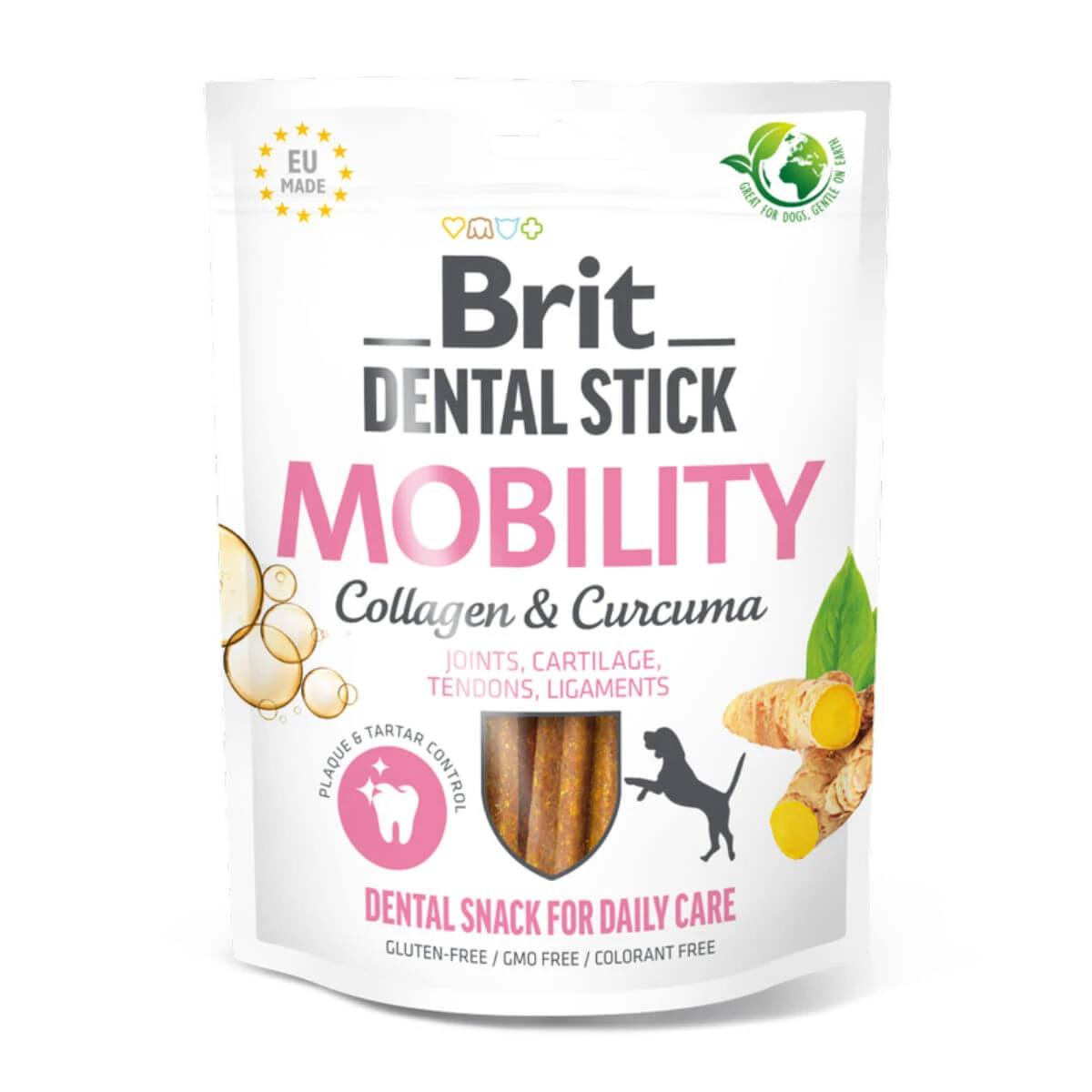 BRIT Dental Stick Mobility Kurkuma & Collageen, XS-XL, Functionele hondensnacks, Gezonde gewrichten, 120 g