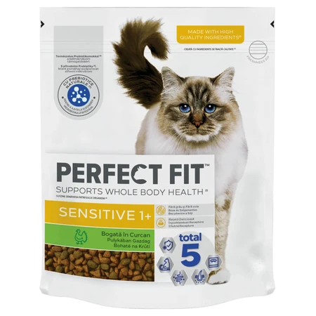 PERFECT FIT Cat Sensitive 1+, Kalkoen, droogvoer voor katten, spijsvertering, 750 g