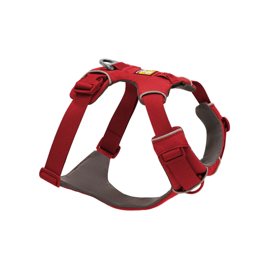 RUFFWEAR Front Rage Red Canyon, hondentrainingsharnas met twee bevestigingspunten (borst en rug), verstelbaar, reflecterend, rood, maat S (56–69 cm)
