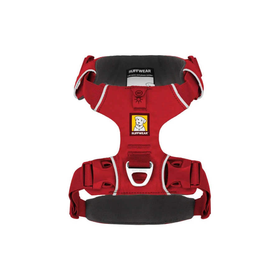 RUFFWEAR Front Rage Red Canyon, hondentrainingsharnas met twee bevestigingspunten (borst en rug), verstelbaar, reflecterend, rood, maat S (56–69 cm)