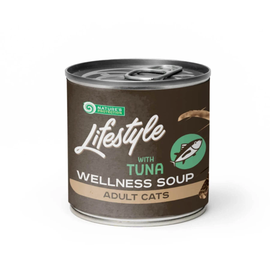 NATURES PROTECTION Lifestyle Sensitive Digestion Soup, Tonijn, nat kattenvoer met één eiwitbron, spijsverteringsstelsel, (topping), 140 g