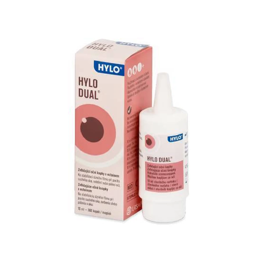 URSAPHARM Hylo Dual Lubricating Eye Drops—Ideal for Dryness, Itching, and a Burning Sensation, 10 ml (300 drops)