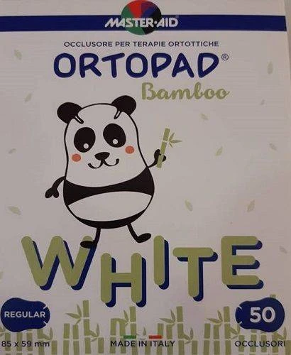 Ortopad White Regular | Zelfklevende oogpleisters voor kinderen, 8,5 x 5,9 cm | 50 stuks