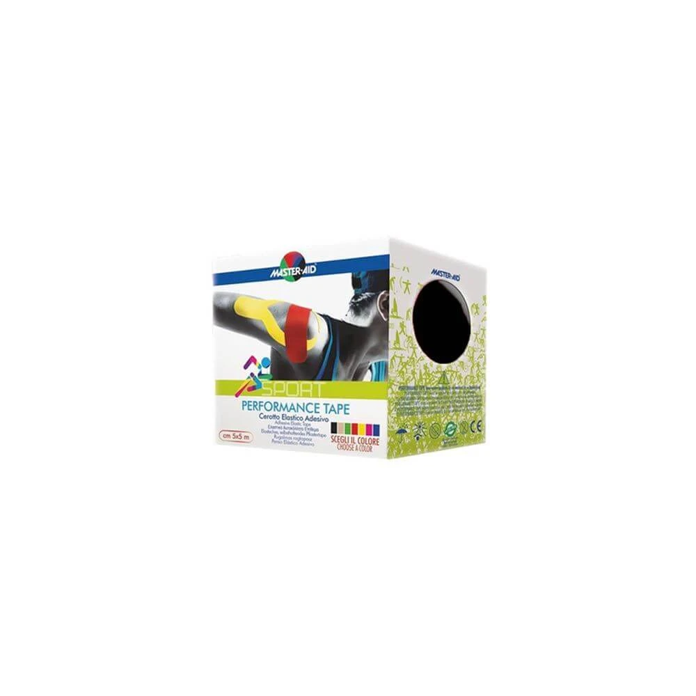Master Aid | Kinesio Sport Performance Tape | Zwarte elastische zelfklevende pleister 5x5 cm