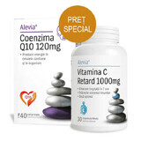 Coenzyme Q10 120 mg + Vitamin C Retard 1000 mg, 40 + 30 tablets, Alevia