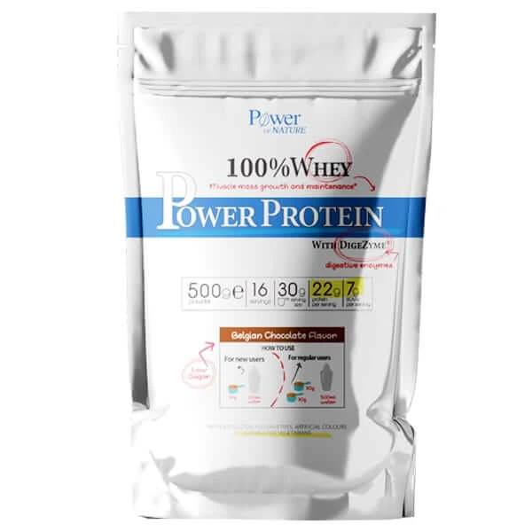 Power of Nature | 100% wei-eiwit | Eiwitpoeder met Belgische chocoladesmaak | 500 g