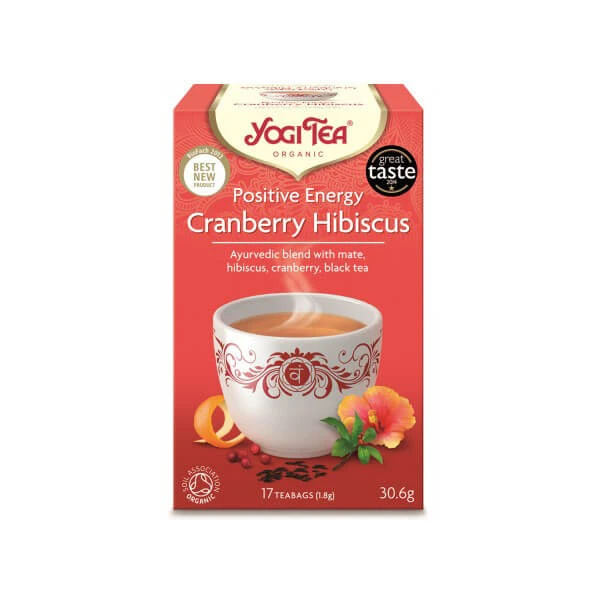 Yogi Tea | Positive Energy Cranberry Hibiscus | Biologische zwarte thee | 17 theezakjes