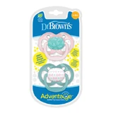 Dr. Brown's | Advantage siliconen fopspenen 6–18 maanden roze-hemelsblauw | 2-pack