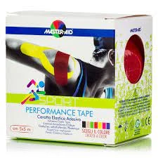 Master Aid | Kinesio Sport Performance Tape | Rode elastische zelfklevende pleister 5x5 cm