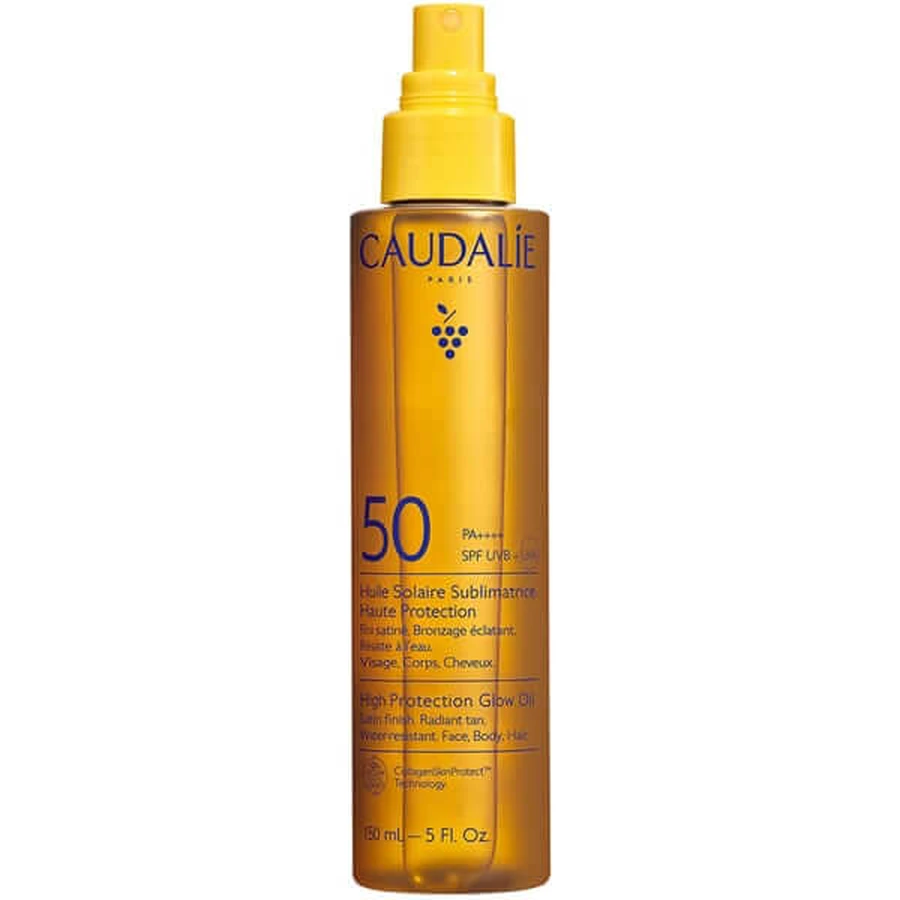 Caudalie | Zonnebrandolie met hoge beschermingsfactor en glans voor gezicht, lichaam en haar SPF 50 | 150 ml 