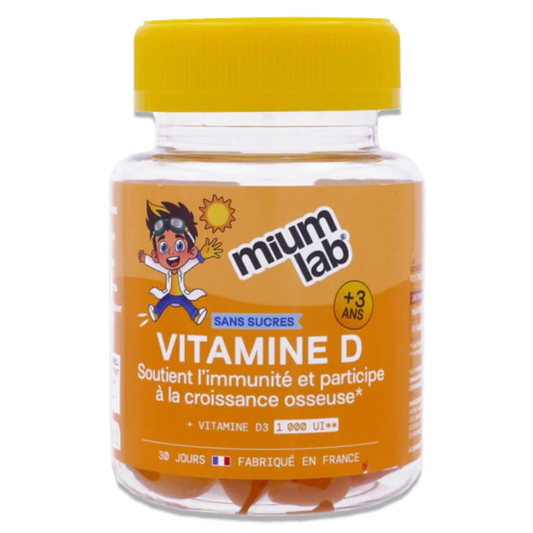 MIUM LAB VITAMINE D VOOR KINDEREN VAN 3 JAAR EN OUDER, SUIKERVRIJ, 30 GUMMI'S