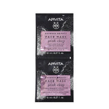 Facial mask with pink clay for sensitive skin, 2 x 8 ml, Apivita