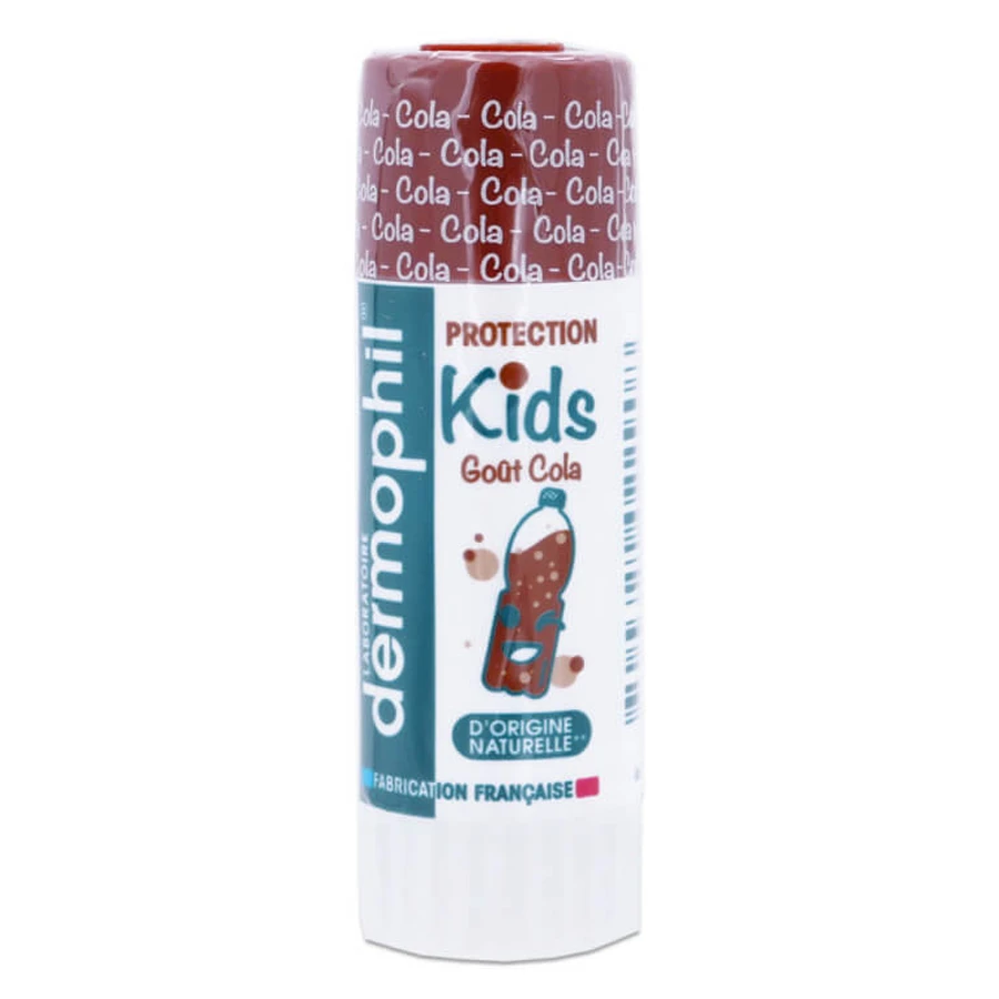 BÁLSAMO LABIAL DERMOPHIL PARA NIÑOS CON SABOR A COLA, 4 G