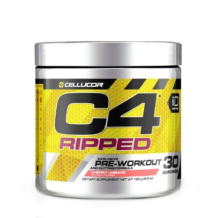 Cellucor C4 Ripped, formula pre-allenamento, gusto limonata alla ciliegia, 180 G